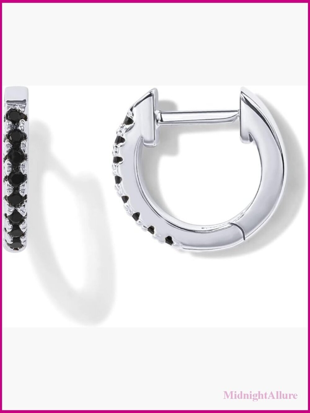 14K Gold Plated Sterling Silver Cubic Zirconia Huggie Earrings